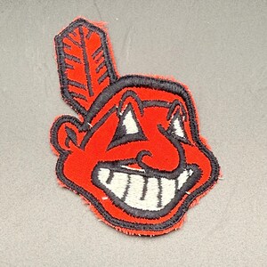 Vintage Cleveland Indians Chief Wahoo Patch, Embroidered Baseball Logo Collectible