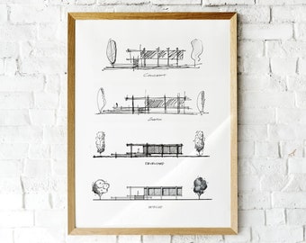 Farnsworth House, Ludwig Mies Van Der Rohe, modernistische Architektur, amerikanische Architektur des 20