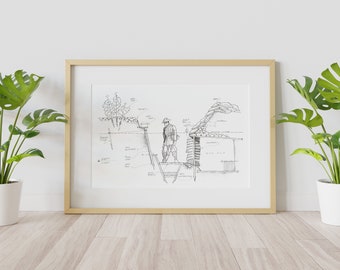 World War 1 Trench, World War 1 trench cross section, World War Architecture, Architecture drawing