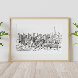 Via 57 West, Manhattan Island, New York, America, Bjarke Ingels, BIG Architects, Hand drawing, Architecture wall print,