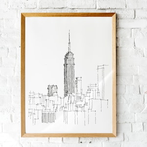 Empire State Building, Manhattan Island, American Architecture, Hand Drawn Architecture, Architects Sketch, Architecture Drawing
