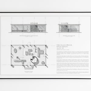 The Glass House, Philip Johnson, modernist architecture, modernism, American architecture, architecture poster.