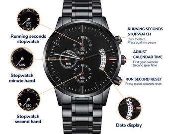 Custom Engraved Watch Men, engraved watch, custom watch,  Gift for husband watch, personalized watch gift for him boyfriend, husband gift