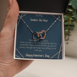 À ma femme Collier, Cadeau de Saint-Valentin pour femme, Ma femme chaude fumante, Collier de cœur imbriqué, Bijoux pour femme
