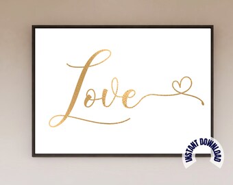Wall Art Love Poster Love Art Gift Wedding Gift The Best Is Yet To Come Typography Art Print Inspirational art Gold Anniversary