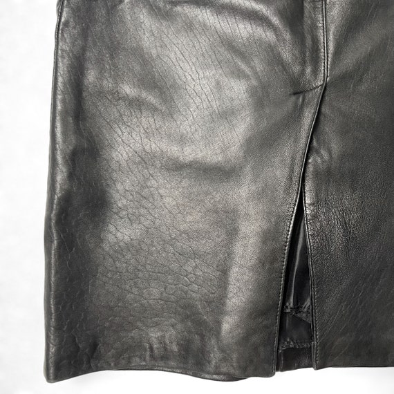 Knee Length Skirt in Super Soft Black Leather • 1… - image 5