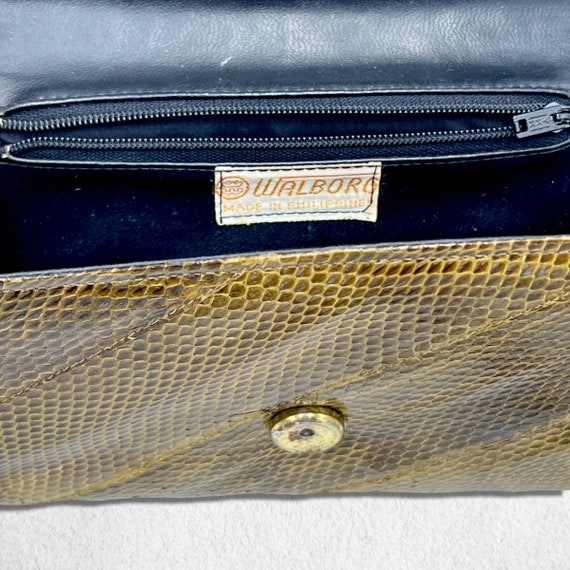 Green & Brown Snakeskin Crossbody Bag • 1970s / 1… - image 6