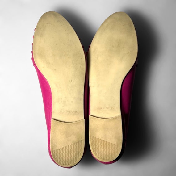 Pink Leather Almond Toe Loafer Flats • 1990s Vint… - image 7