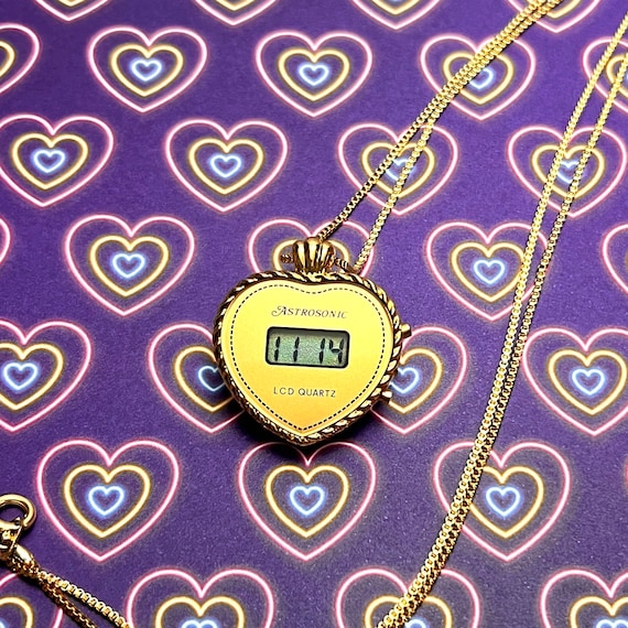 Digital watch pendant necklace sale
