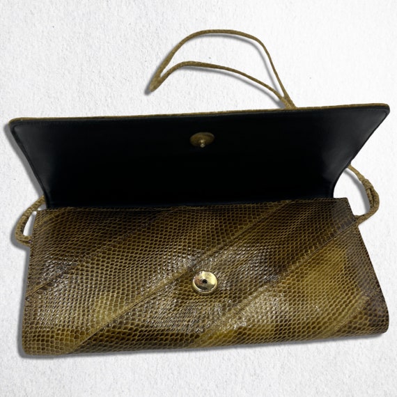 Green & Brown Snakeskin Crossbody Bag • 1970s / 1… - image 3