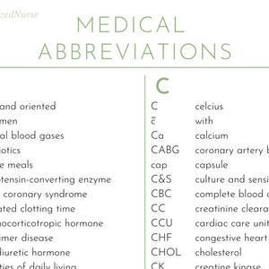 Medical Abbreviations