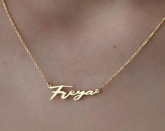 925 Sterling Silver Dainty Name Necklace, 14k Gold Personalized Name Jewelry, Gift For Her, Personalized Gift for Her, Christmas Gift