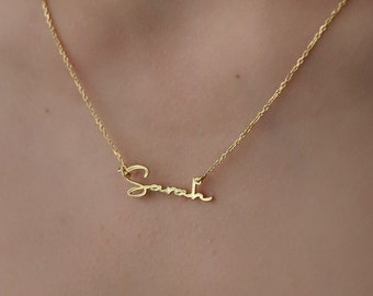 925 Sterling Silver Custom Name Necklace ⋆ 14k Gold Personalized Name Jewelry Gift For Her