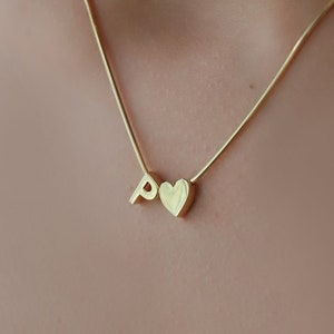 Colar inicial 3D, colar de letras com coração, colar para mulheres, presentes personalizados, colar personalizado, presente para mães, presentes de Natal