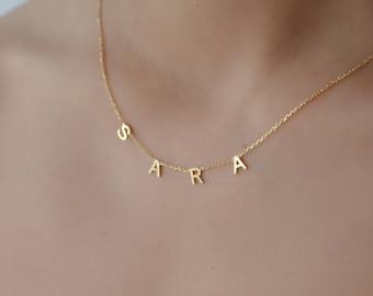 Space Letter Necklace,  Satellite initial  Necklace ,  Personalized Name Jewelry , Custom Name Necklace