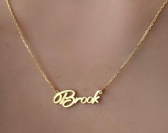 Sterling Silver Name Necklace, Custom Minimalist Name Necklace, Personalized Necklace, Handmade Jewelry, Christmas Gifts, Birthday Gifts