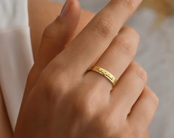 14K Gold Filled Custom Name Ring: Personalized Dainty Jewelry