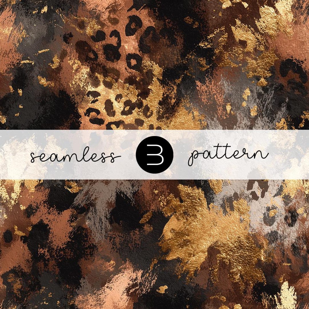 Metallic Leopard Print Pattern: Seamless Gold Texture (digital Download ...