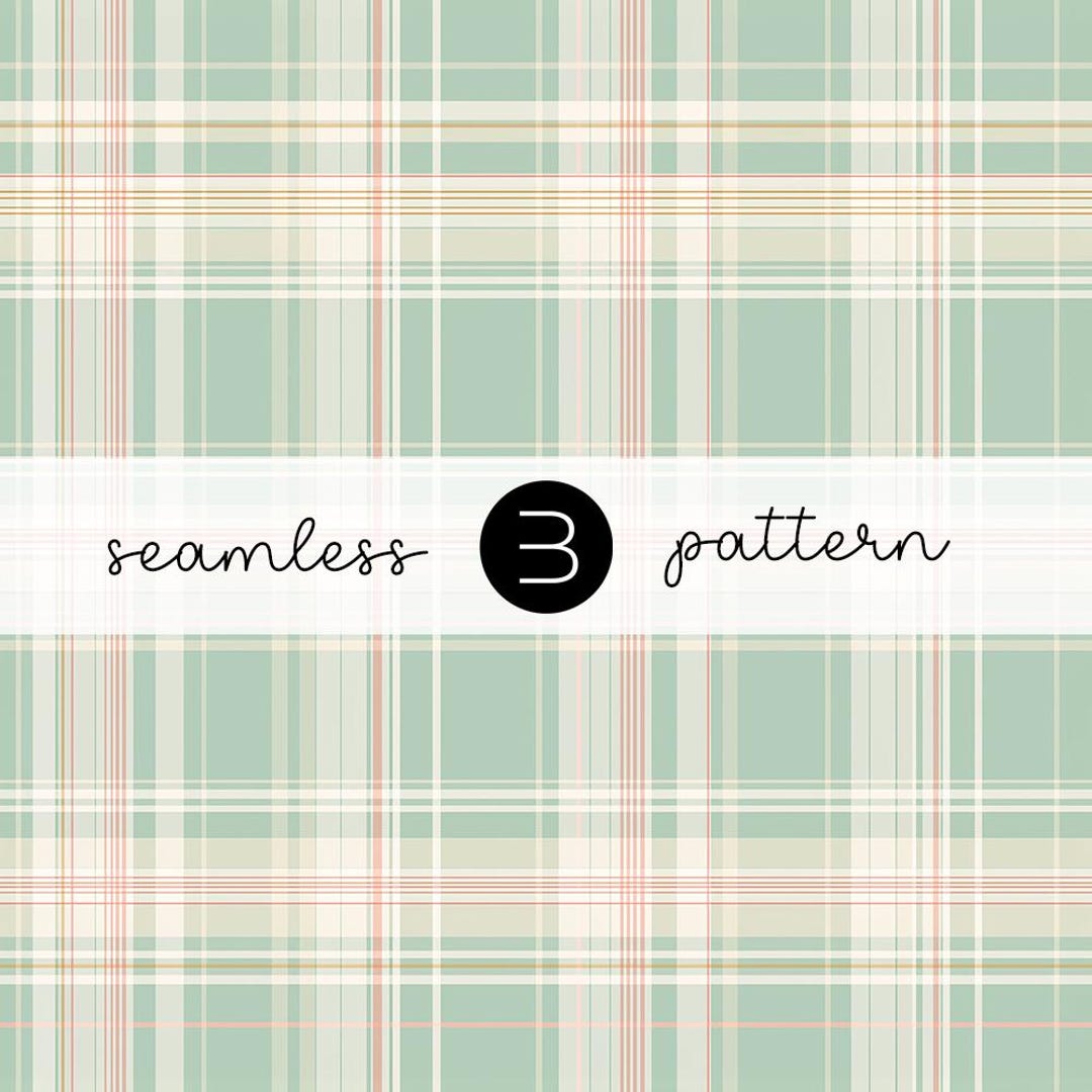 Sage Green Plaid Seamless Pattern – Soft Coral and Cream Tartan Fabric ...