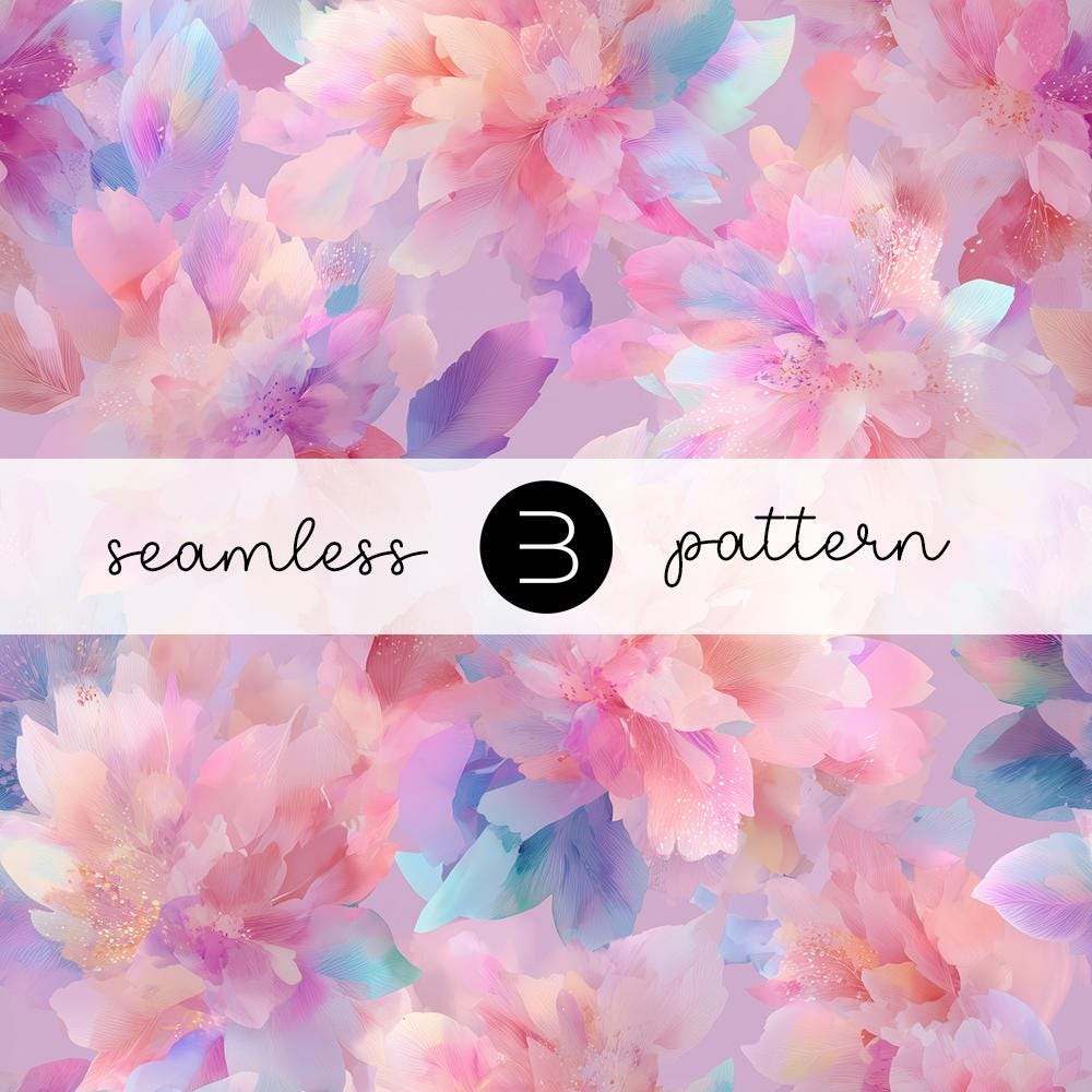 Dreamy Pastel Watercolor Floral Pattern – Soft Seamless Flower Design ...