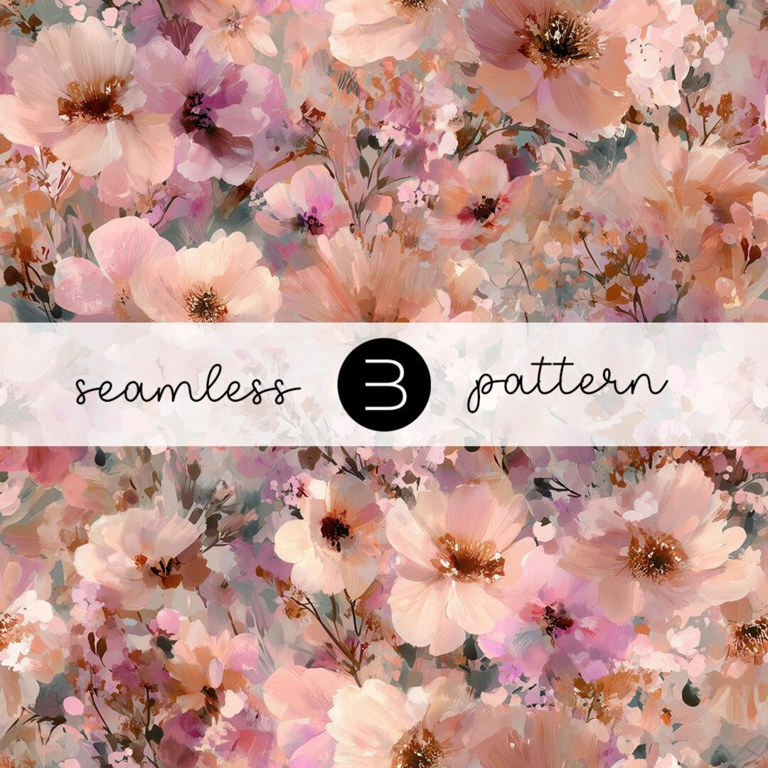 Vintage Pink Floral Seamless Pattern - Soft Dusty Botanical Flower ...