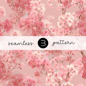 Kirschblüten-nahtloses Muster - rosa Sakura-Blumenzweig Rapport für Stoff