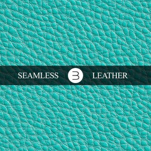 Vivid Turquoise Leather Texture Pattern – Seamless Pebbled Faux Leather Digital Paper