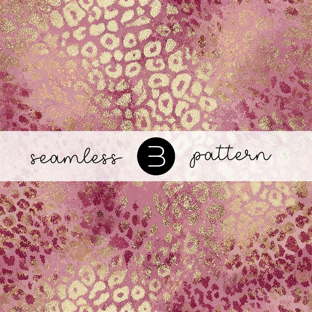 Rose Gold Glam Leopard Pattern - Seamless Metallic Animal Print With ...