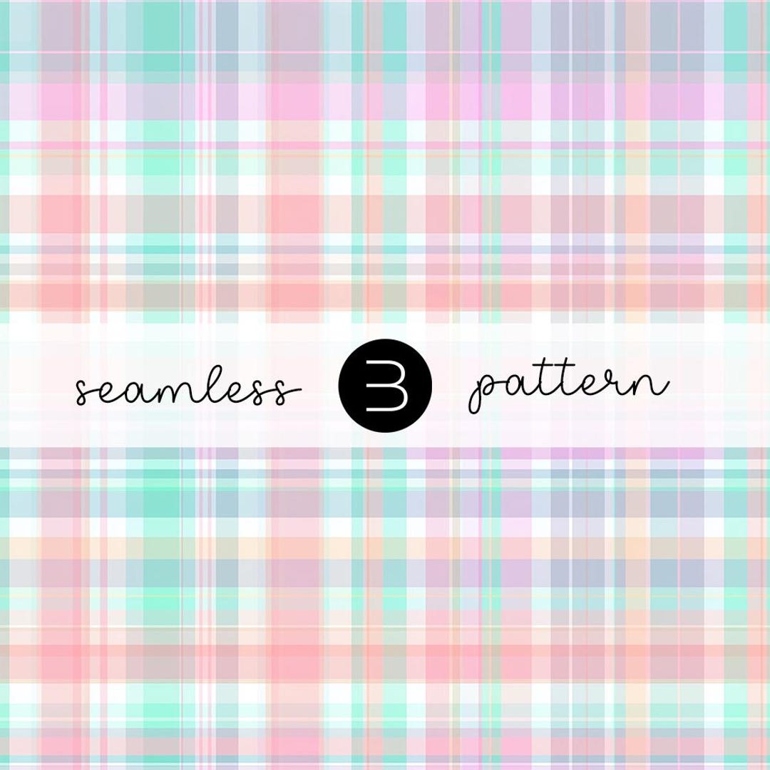 Blush Coral Pastel Plaid Seamless Pattern - Soft Preppy Check Digital ...