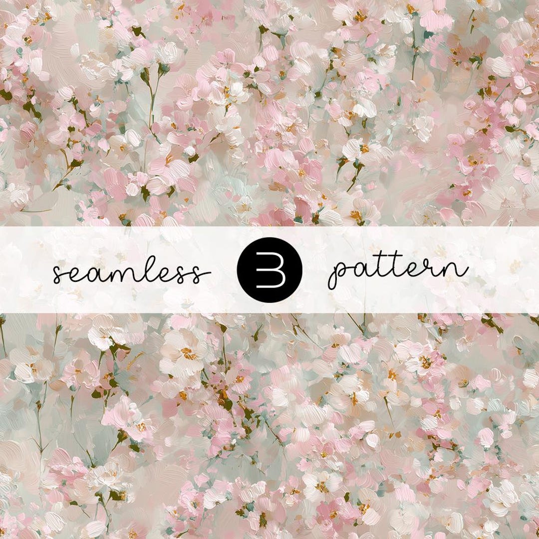 Cherry Blossom Seamless Pattern - Soft Sakura Botanical Garden Design ...