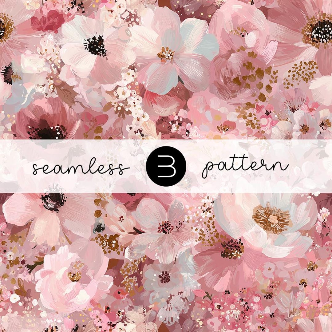 Blush Pink Floral Pattern – Soft Romantic Seamless Flowers for Fabric ...