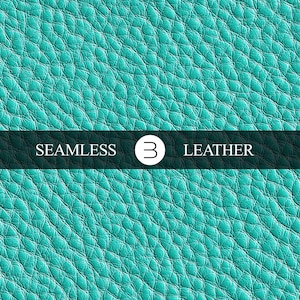 Bright Turquoise Leather Texture Pattern – Seamless Pebbled Faux Leather Digital Paper