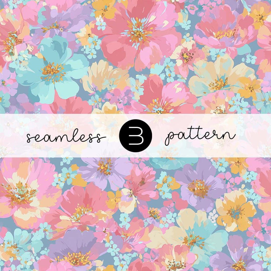 Pastel Floral Pattern – Soft Spring Flowers Seamless Design for Fabric ...