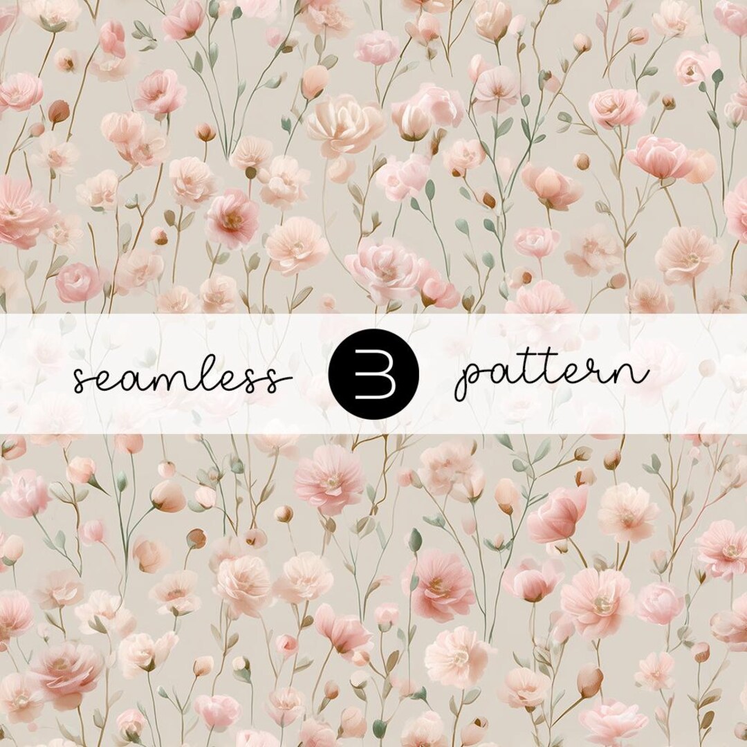 Blush Pink Floral Seamless Pattern - Delicate Botanical Small Flower ...