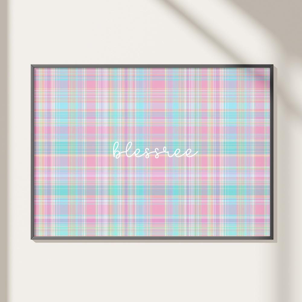 Baby Pink Pastel Plaid Seamless Pattern - Soft Preppy Check Digital ...