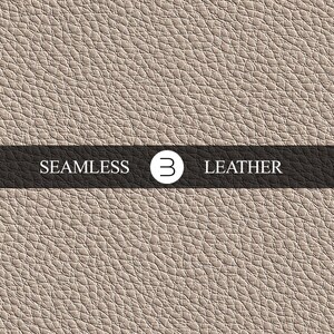 May include: A seamless leather texture in a light tan color. The surface has a fine, pebbled grain. A dark brown band across the image reads "SEAMLESS 3 LEATHER" in white text.