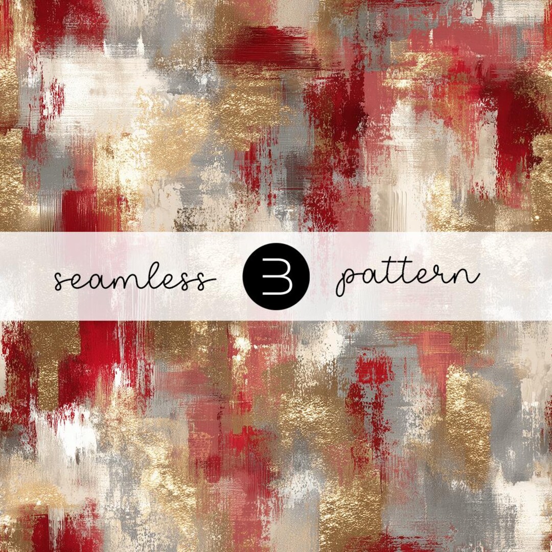 Red Gold Abstract Brushstroke Texture: Seamless Holiday Pattern (JPG ...
