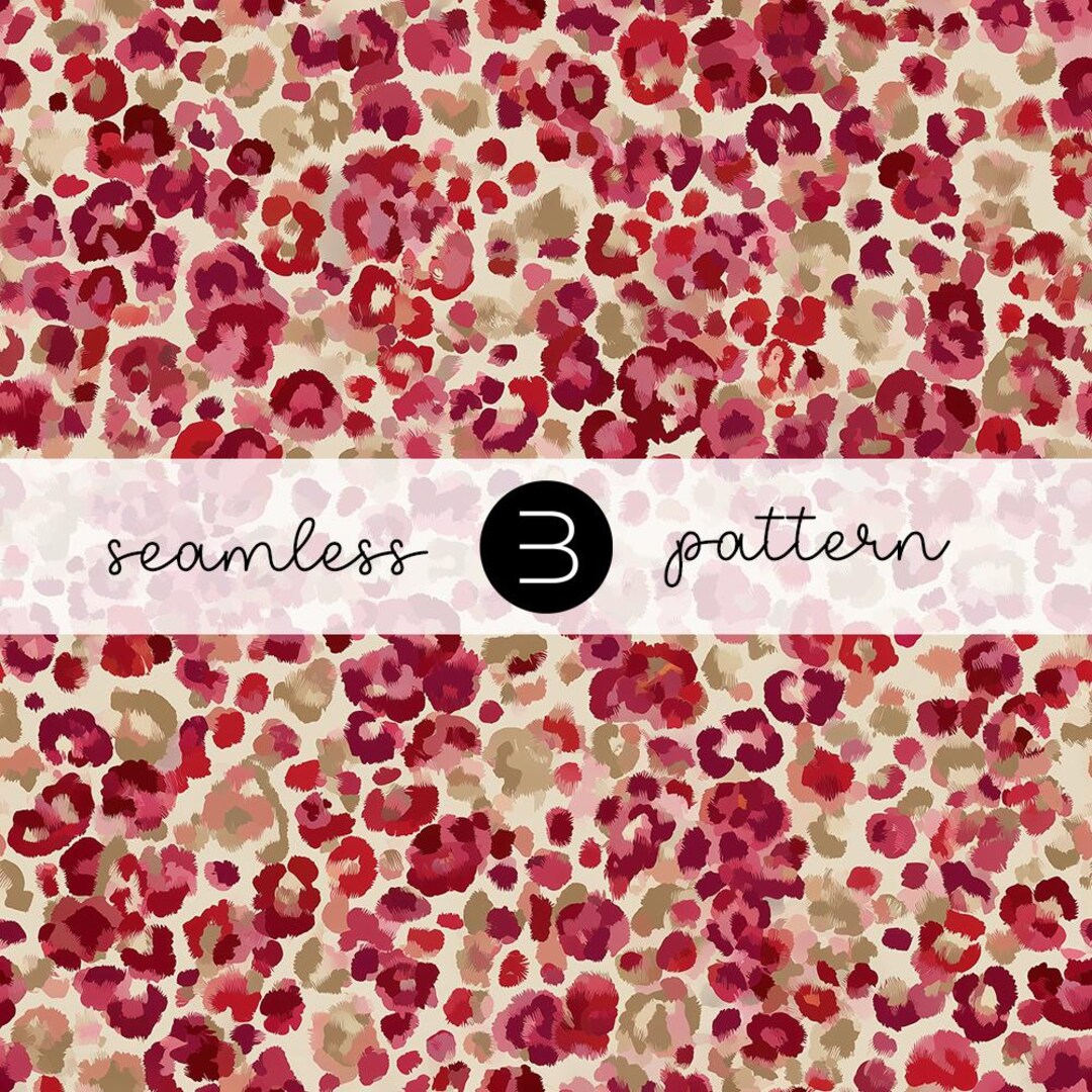 Warm Red Leopard Pattern - Seamless Hand-painted Animal Print With ...