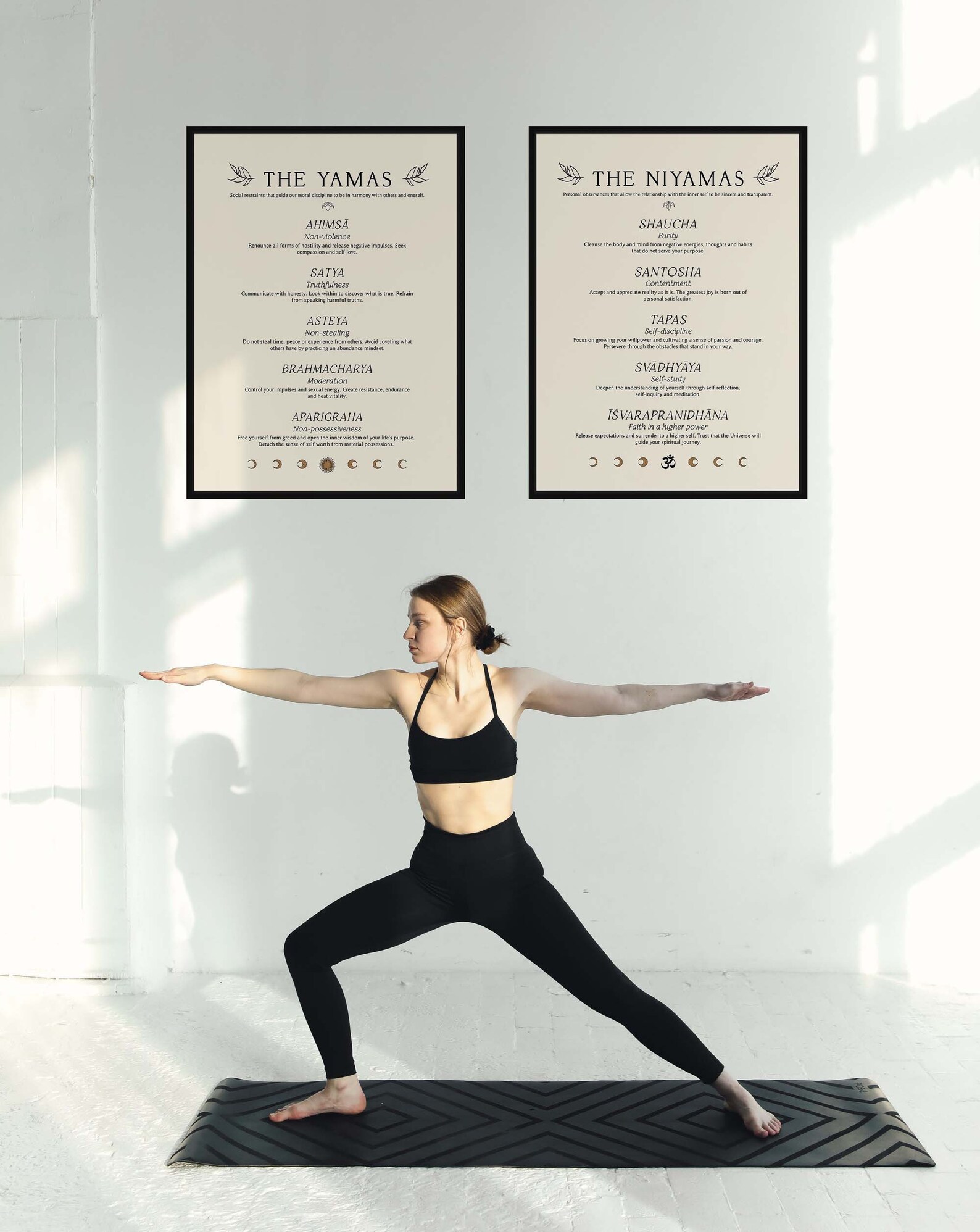 Yamas and Niyamas Poster, Yoga Art Print, Hindu Wall Art, Spiritual Room Decor, Meditation Room ...