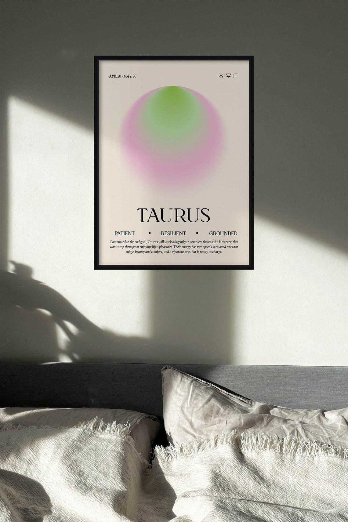 Taurus Wall Art Zodiac Poster Taurus Gift Star Sign Decor Etsy