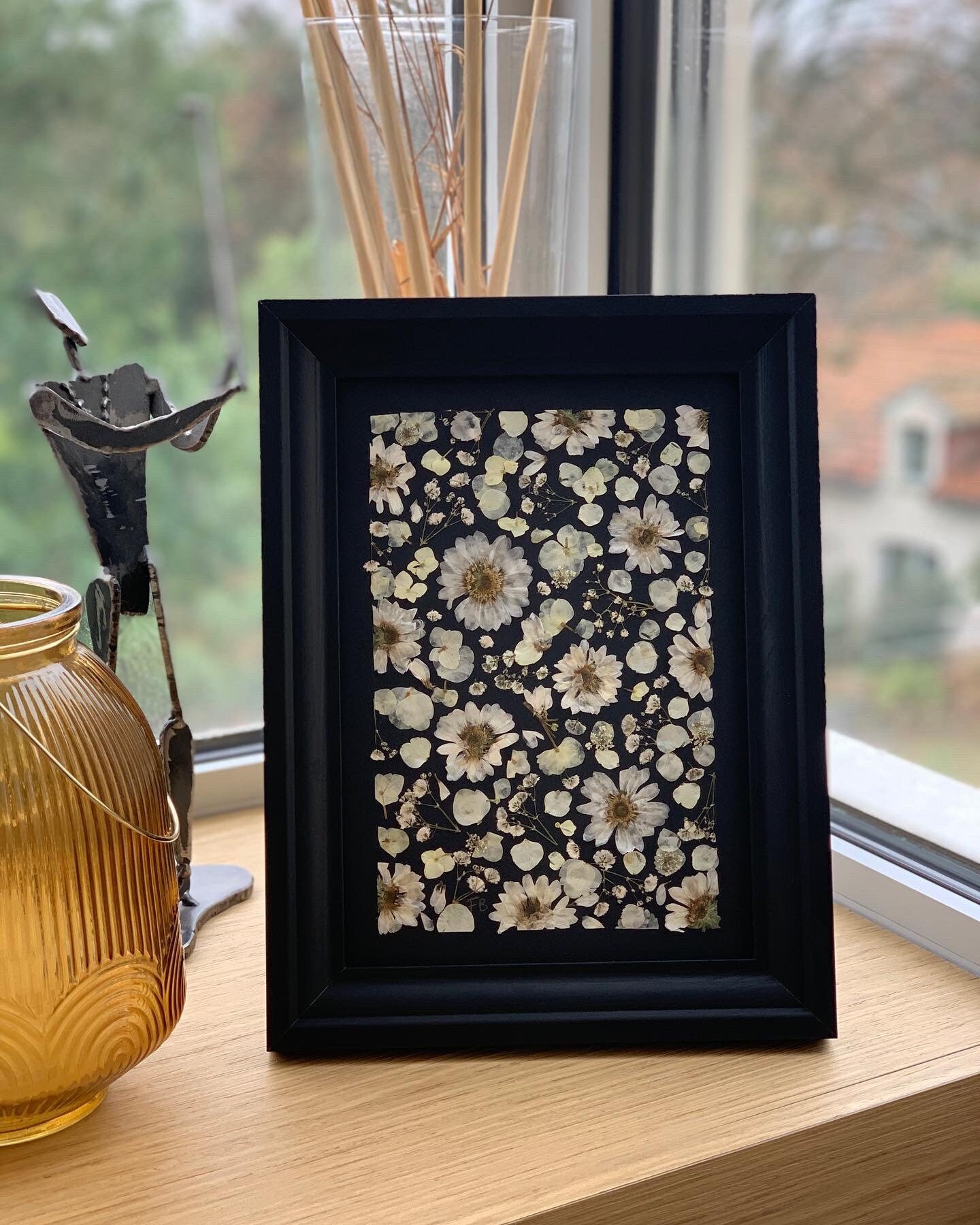 Herbier de Fleurs Séchées, Fait Main, Herbarium, Cadre Fleurs, Pressées 27/36 cm