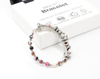 Agate Gemstone Bracelet: Multi Flex, Unisex Design