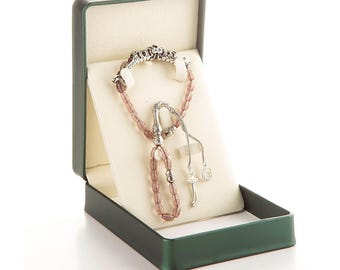 Zultanite Sterling Silver Tasbih: Convertible finger whell rosary Transforms into two different bracelets