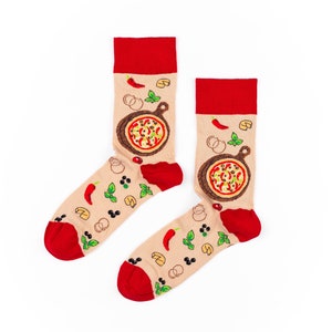 Pizza socks, Food socks, Gift for Pizza lover, Pizza gift, Margherita socks, Foodie gifts, Pizza lover socks, Fast food socks, School socks