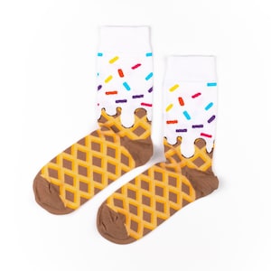 Ice cream socks, Food socks, Gelato socks, Party socks, Icecream gift, Popsicle Sprinkle socks, Food lover gift, Crazy socks, Colorful socks