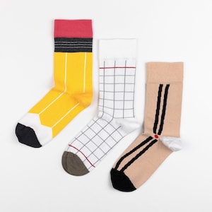 School socks, Back to school, Pencil socks, Notebook socks, Gift for graduate, Graduation socks, Colorful socks, Funny socks, Unisex socks