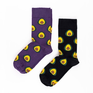 Avocado socks, Fruit socks, Gift for avocado lover, Avocado gift, Funny socks, Colorful happy socks, Cute cotton socks, Gift socks for her