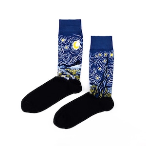 Kunstsokken, The Starry Night-sokken, The Starry Night-cadeau, Van Gogh-sokken, Van Gogh-cadeau, cadeau voor kunstenaar, Schoolsokken, Sokken van hoge kwaliteit