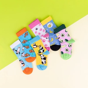 Kindersokken, kindersokken van biologisch katoen, cadeausokken voor kinderen, grappige kindersokken, dierendierensokken, kinderverjaardagscadeau, grappige kindersokken