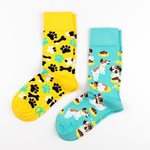 Dog socks, Animal socks, Dog gift, Paw socks, Pet socks, Funny socks, Gift for Mother, Animal lover gift, Save the animals, 2 pack socks set